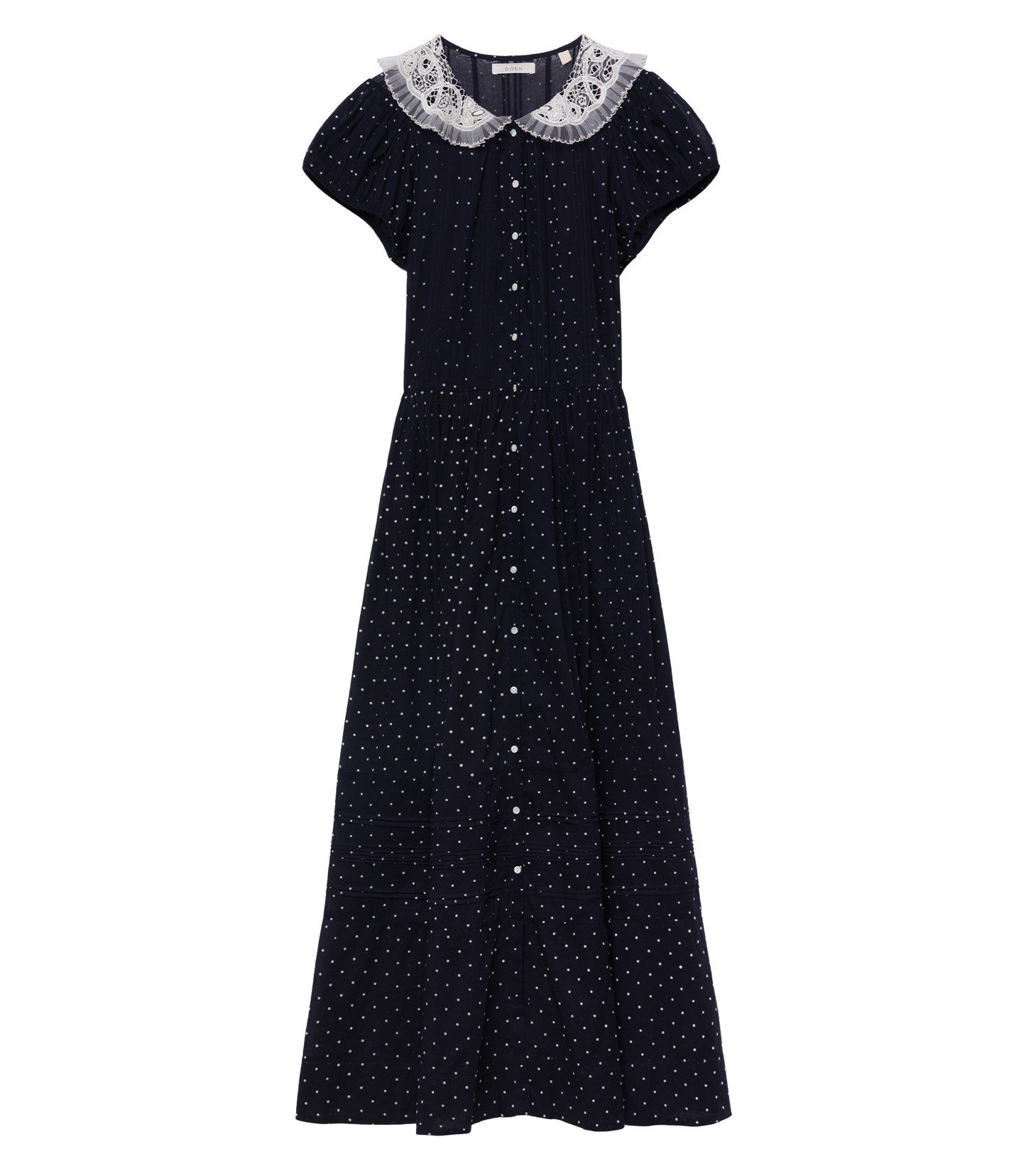 AMÉRIE DRESS -- NAVY FLOCK DOT