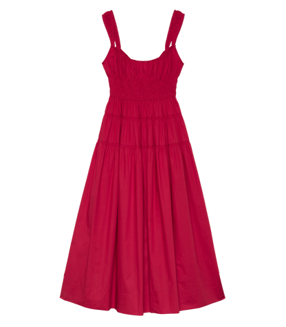 CLOVER DRESS -- DEEP TOMATO