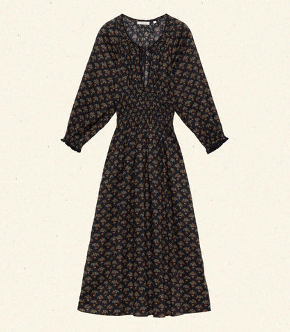 DELFINA DRESS -- DELPHINIUM FLORAL