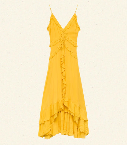 EVELINA DRESS -- GOLDEN ACACIA