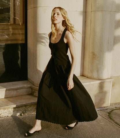LOIS TANK -- BLACK QUELLE JOLIE POINTELLE
