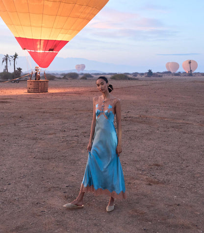 MARCELLE DRESS -- DEEP AQUAMARINE
