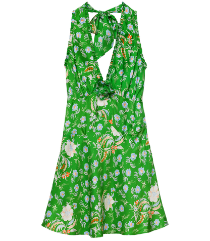 MAZARIN MINI DRESS -- EMERALD HOLLYHOCK HILLS