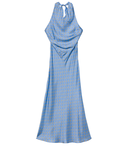 NOEMIE DRESS -- PERIWINKLE CADIZ FOULARD