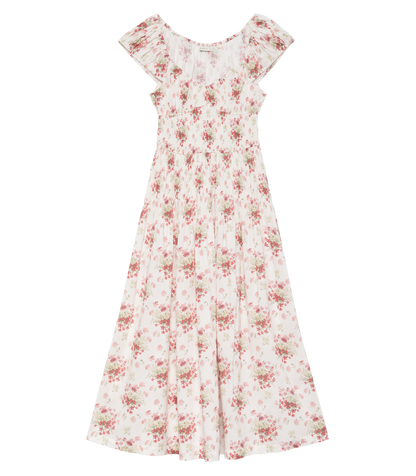 QUINETTE DRESS -- IVORY LANTANA FLORAL