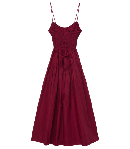 SAFIA DRESS -- DEEP RUBY