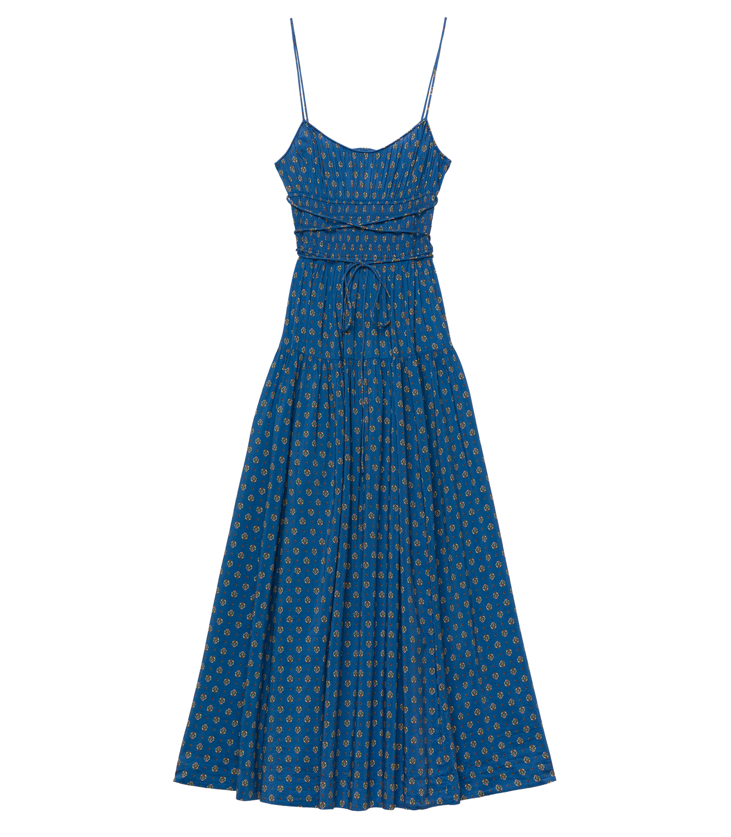 SAFIA DRESS -- SANTORINI BLUE CADIZ FOULARD