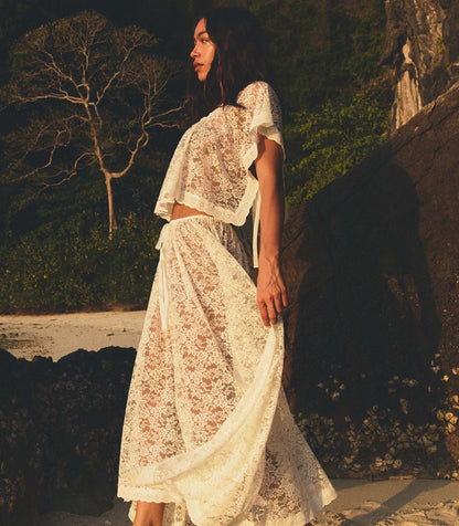 ZINNIA SKIRT -- SALT